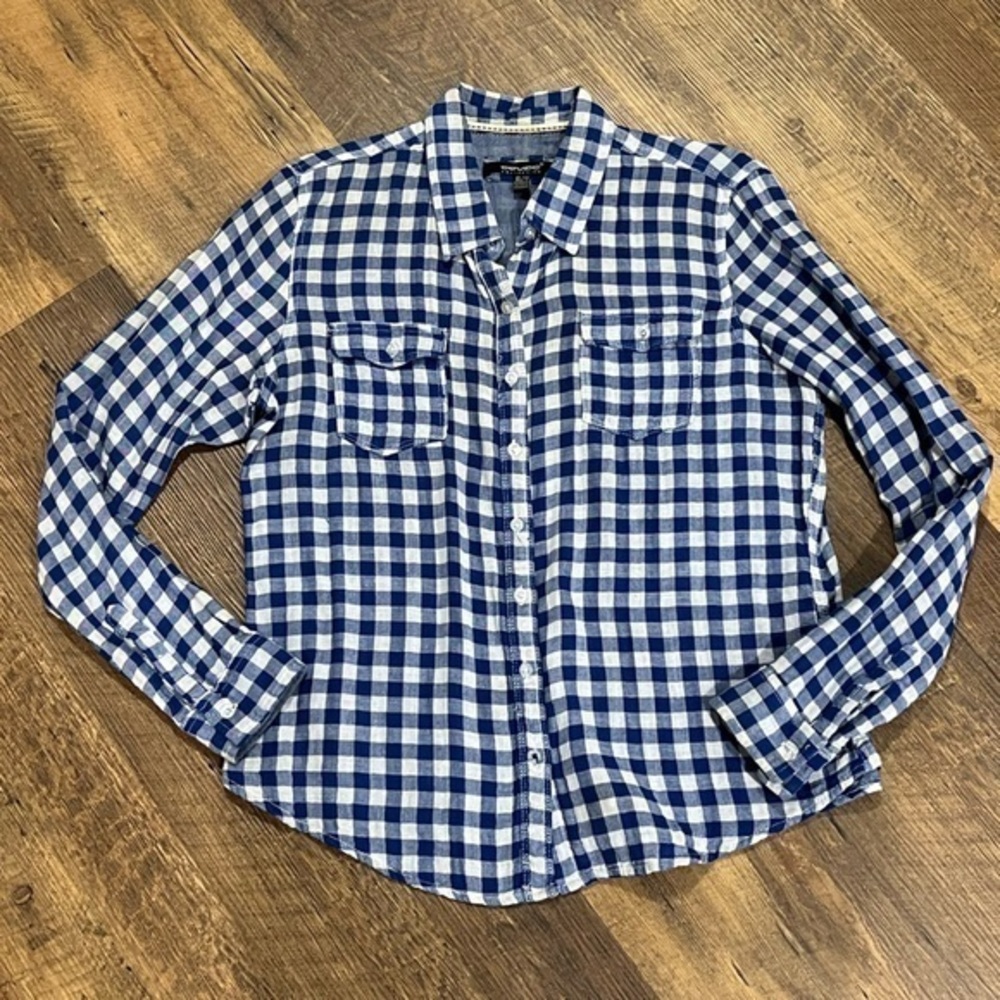 Coupé‎ Collection gingham plaid shirt Mens size extra large blue and white